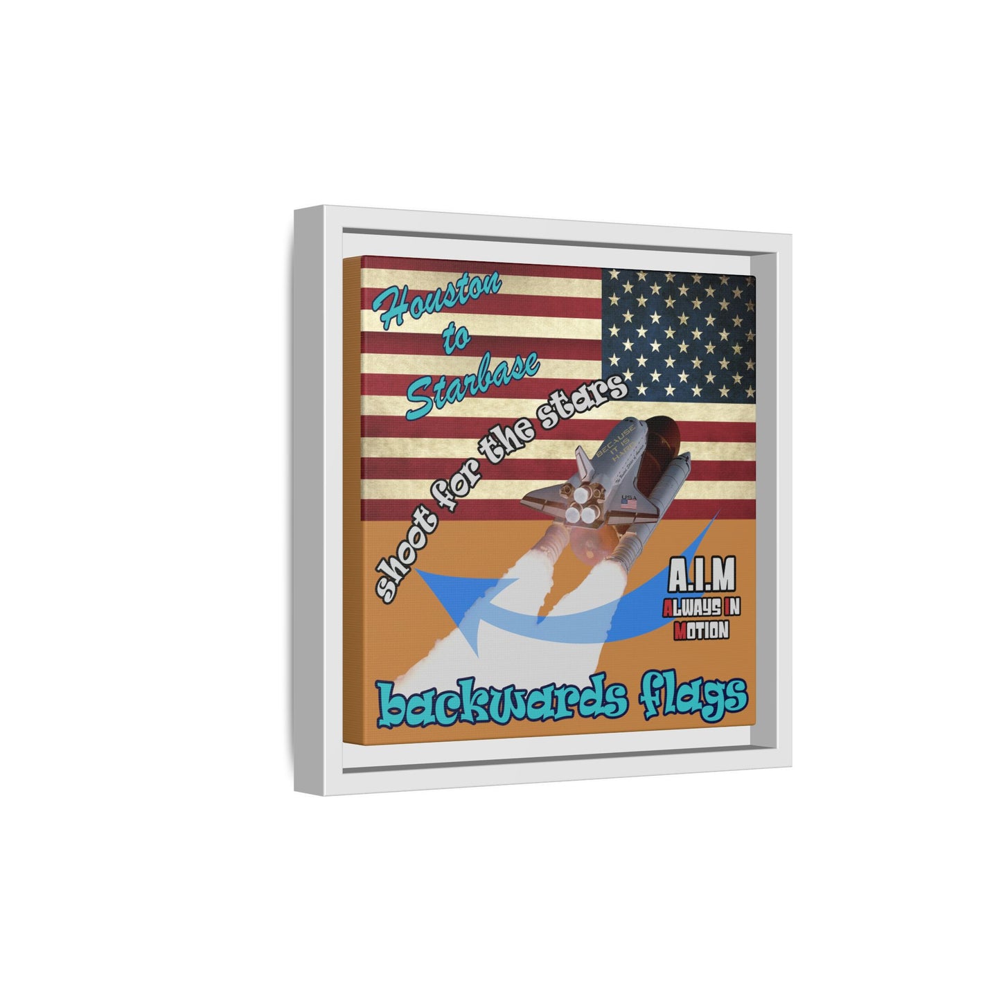 shoot for the stars - framed canvas art (light brown)