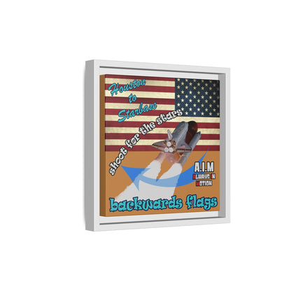 shoot for the stars - framed canvas art (light brown)