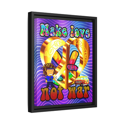 love peace - framed canvas art (purple wave)