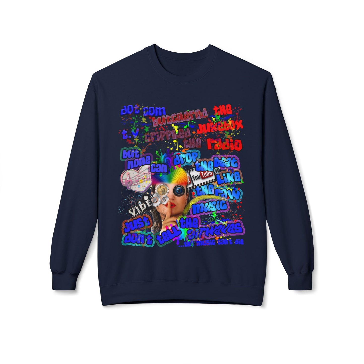 drop the beat - Unisex Midweight Softstyle Fleece Crewneck Sweatshirt