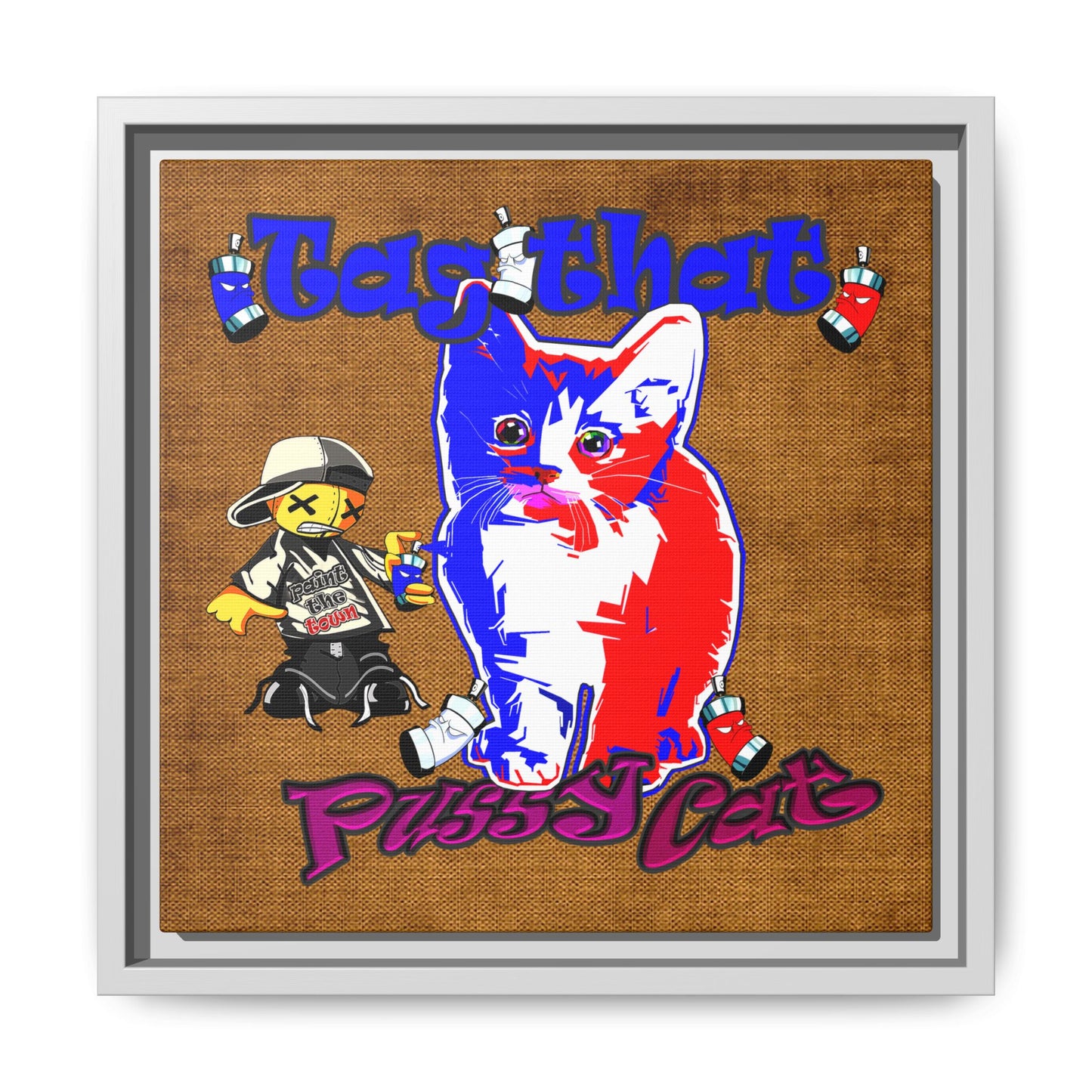 tag that - framed canvas art (brown papyrus)