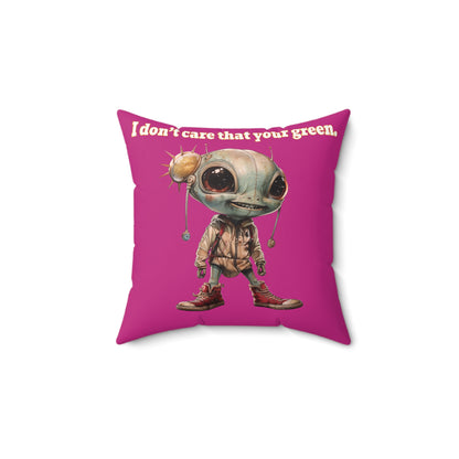 I don't care that your grey - Faux Suede Square Pillow - (pink)