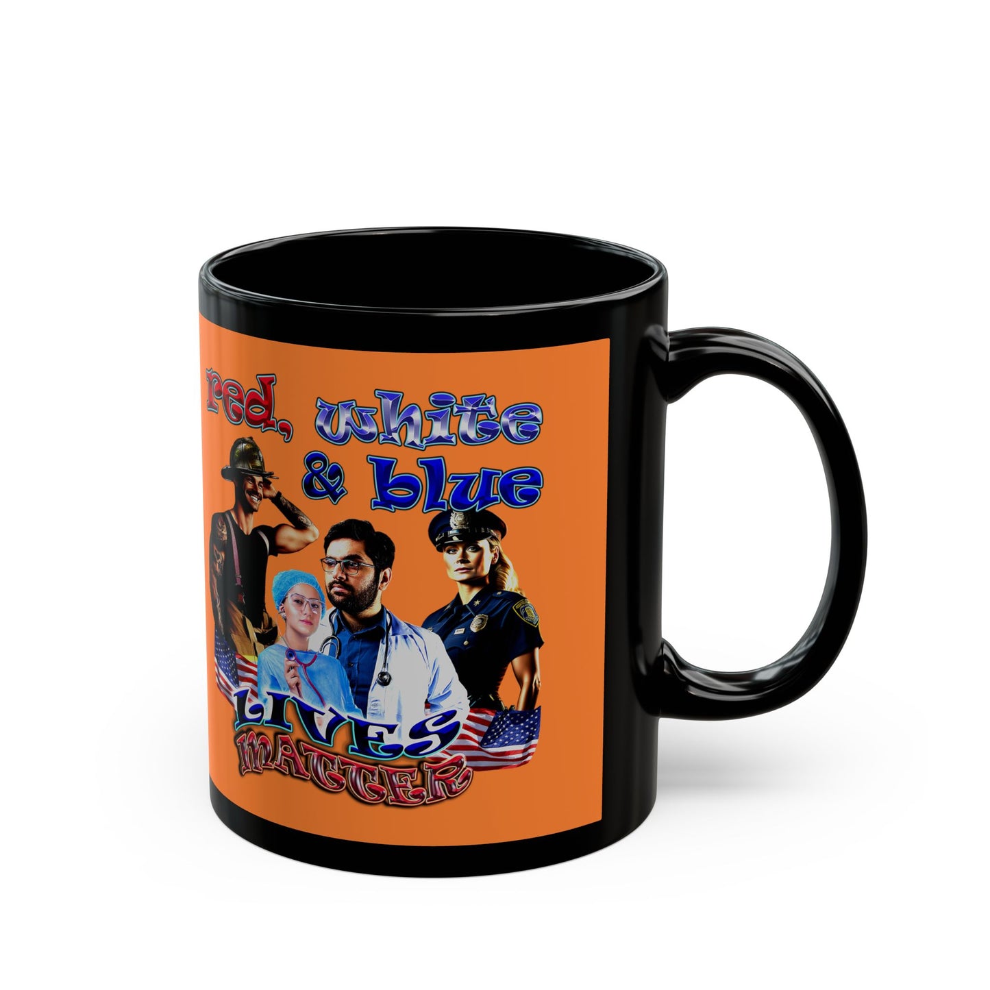 rw&b lives matter - Black Mug (crusta)