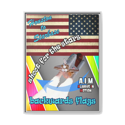shoot for the stars - framed canvas art (rainbow split)
