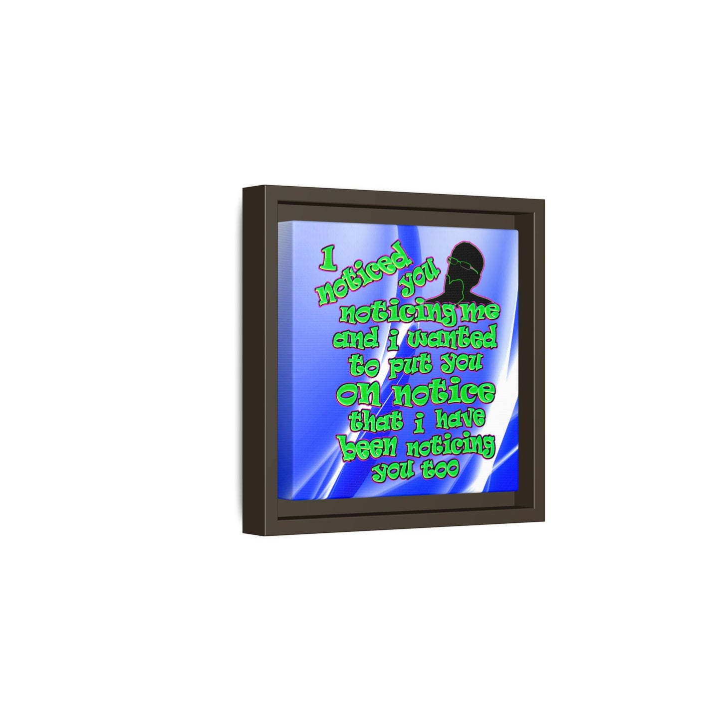 noticed you noticing - framed canvas art (blue-white wave)