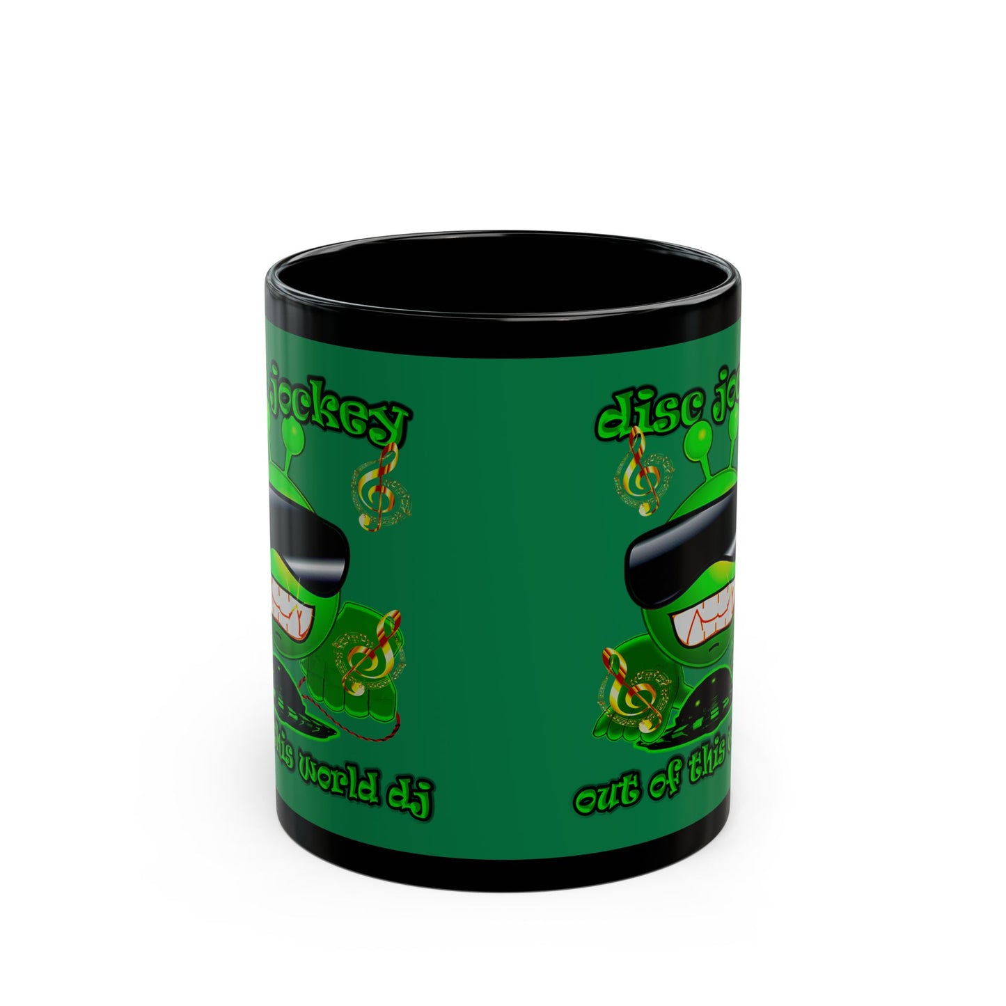 disc jockey - Black Mug (dark green)