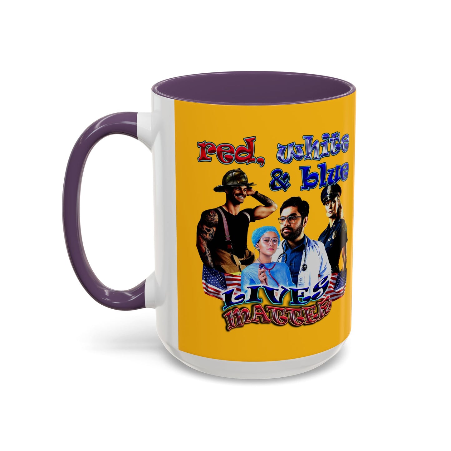 rw&b lives matter - Accent Mug (yellow)