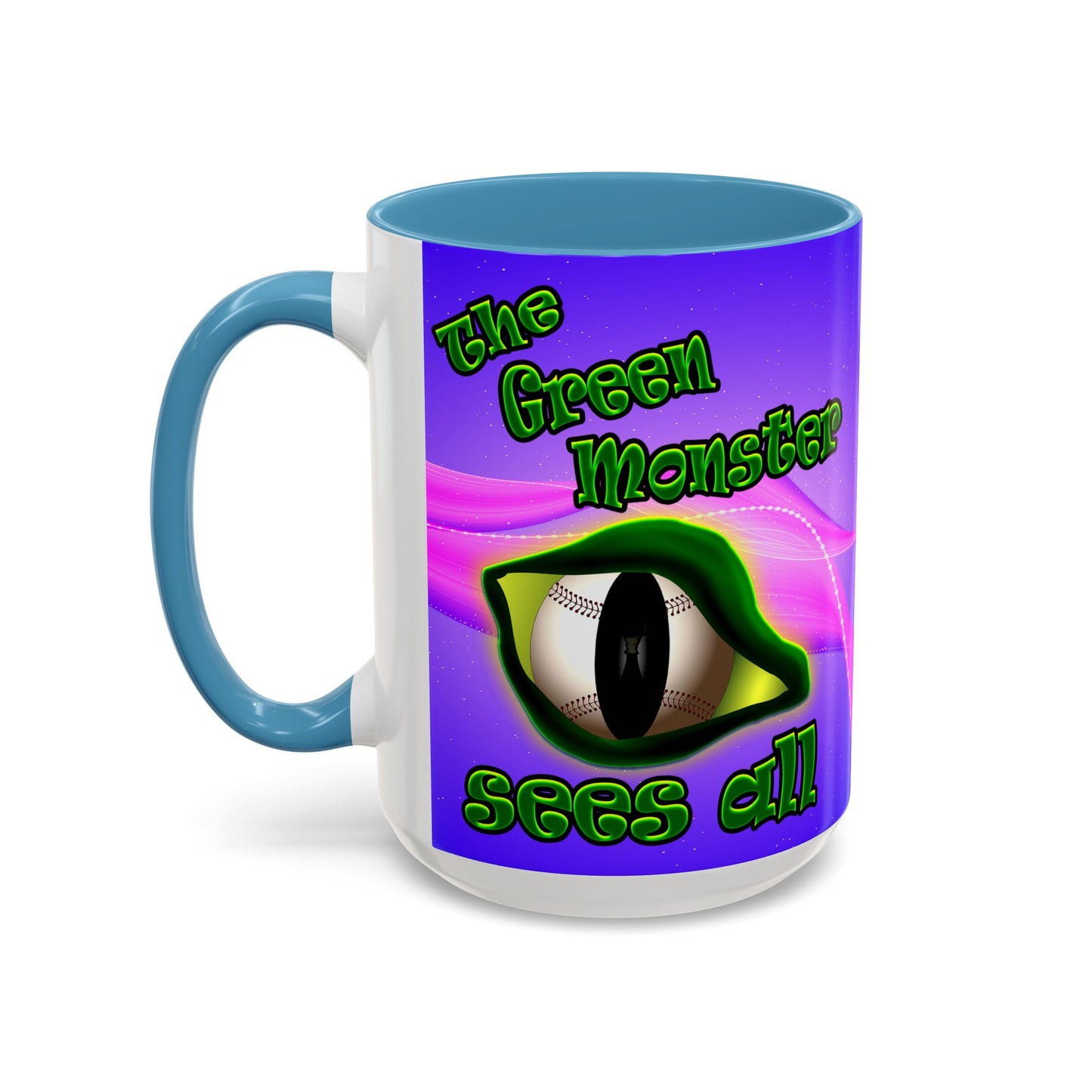 green monster - Accent Mug (purple-pink wave)