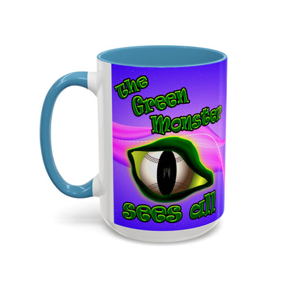 green monster - Accent Mug (purple-pink wave)
