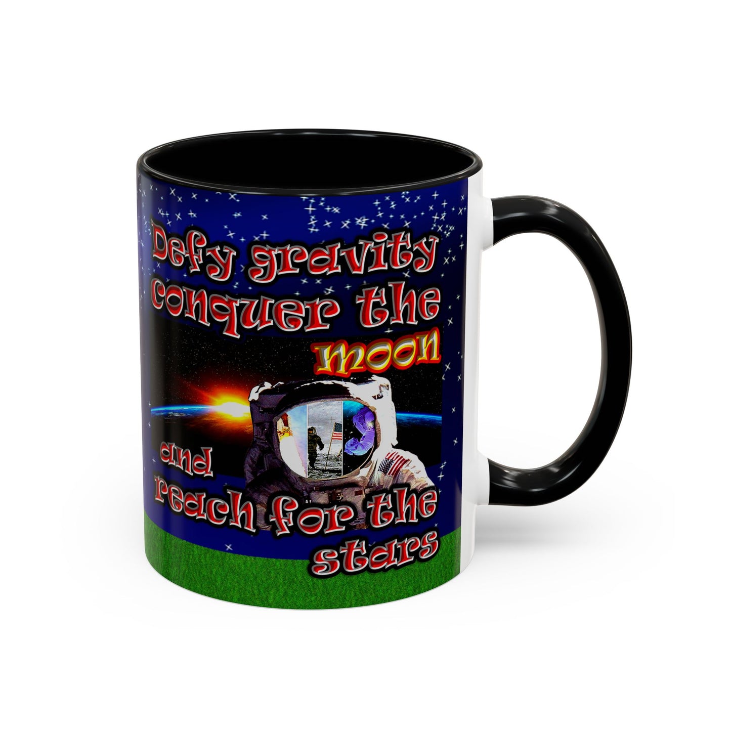 defy conquer reach - Accent Mug ('snoops' background)
