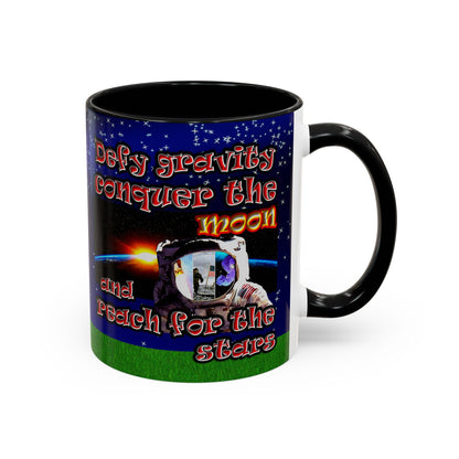 defy conquer reach - Accent Mug ('snoops' background)