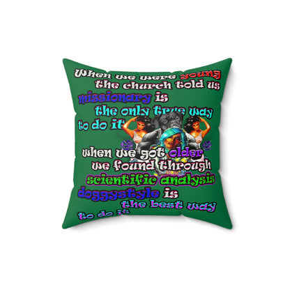 doggystyle - Faux Suede Square Pillow - (dark green)