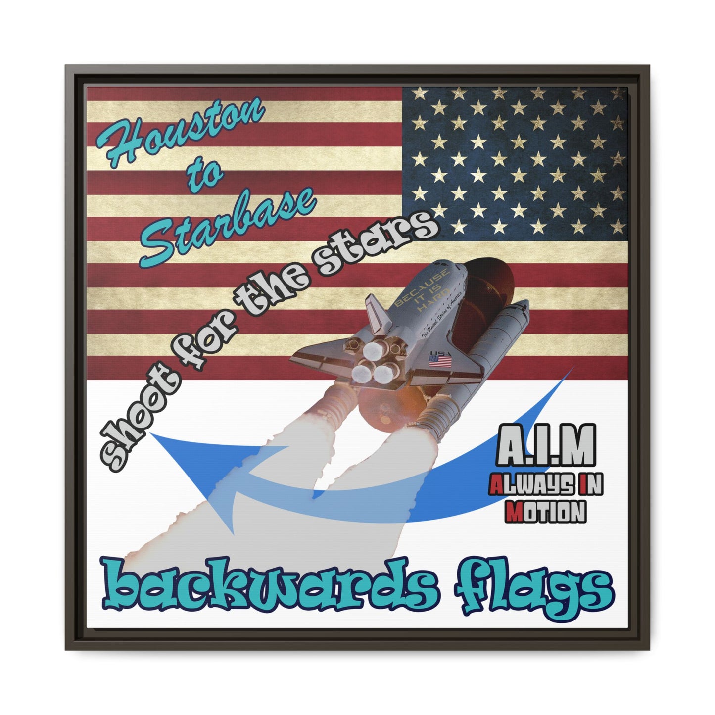 shoot for the stars - framed canvas art (white)