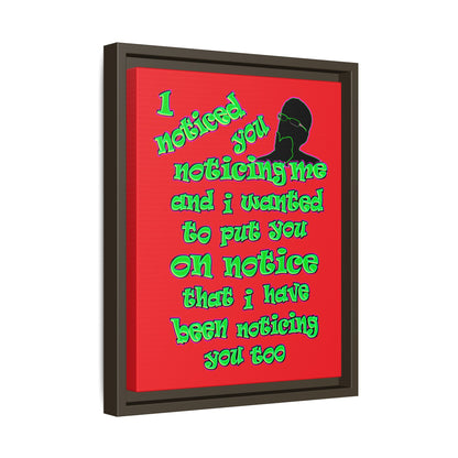 noticed you noticing - framed canvas art (red)
