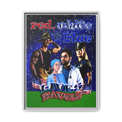 rw&b lives matter - framed canvas art ('snoops' background)