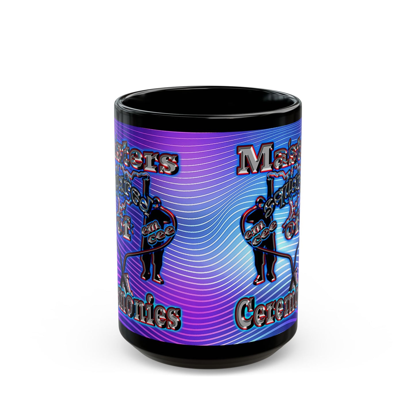 em cee squared - Black Mug (purple wave)