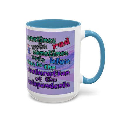 declaration of the independents - Accent Mug (light blue-pink wave)