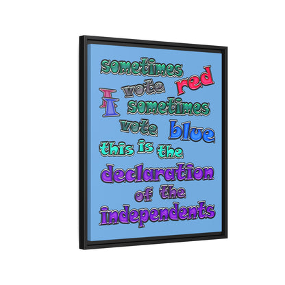 declaration of the independents - framed canvas art (light blue)