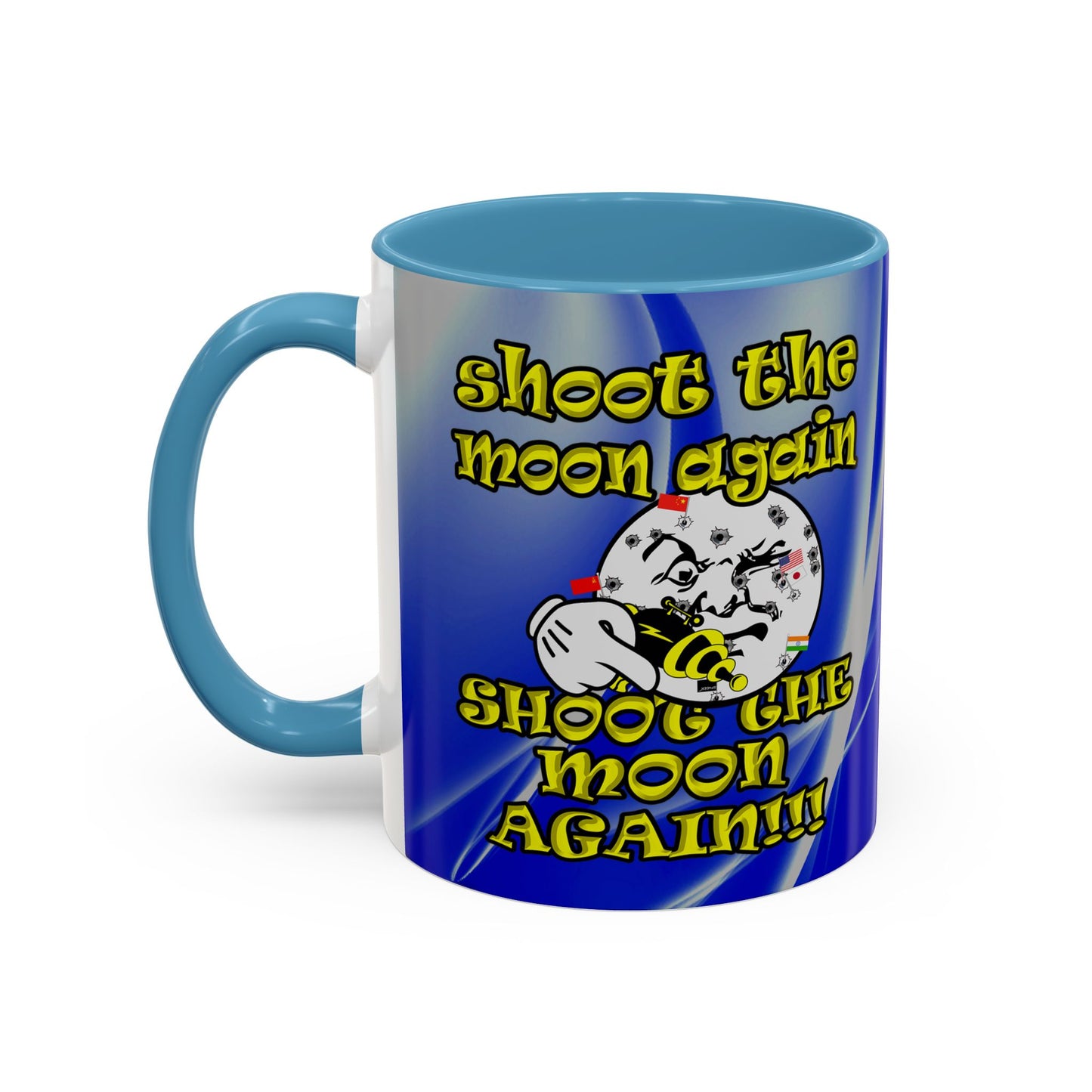 shoot the moon again - Accent Mug (blue-white wave)
