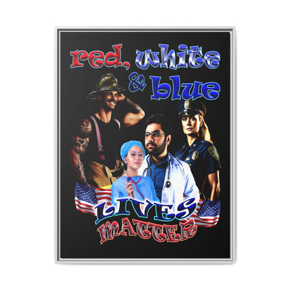 rw&b lives matter - framed canvas art (black)