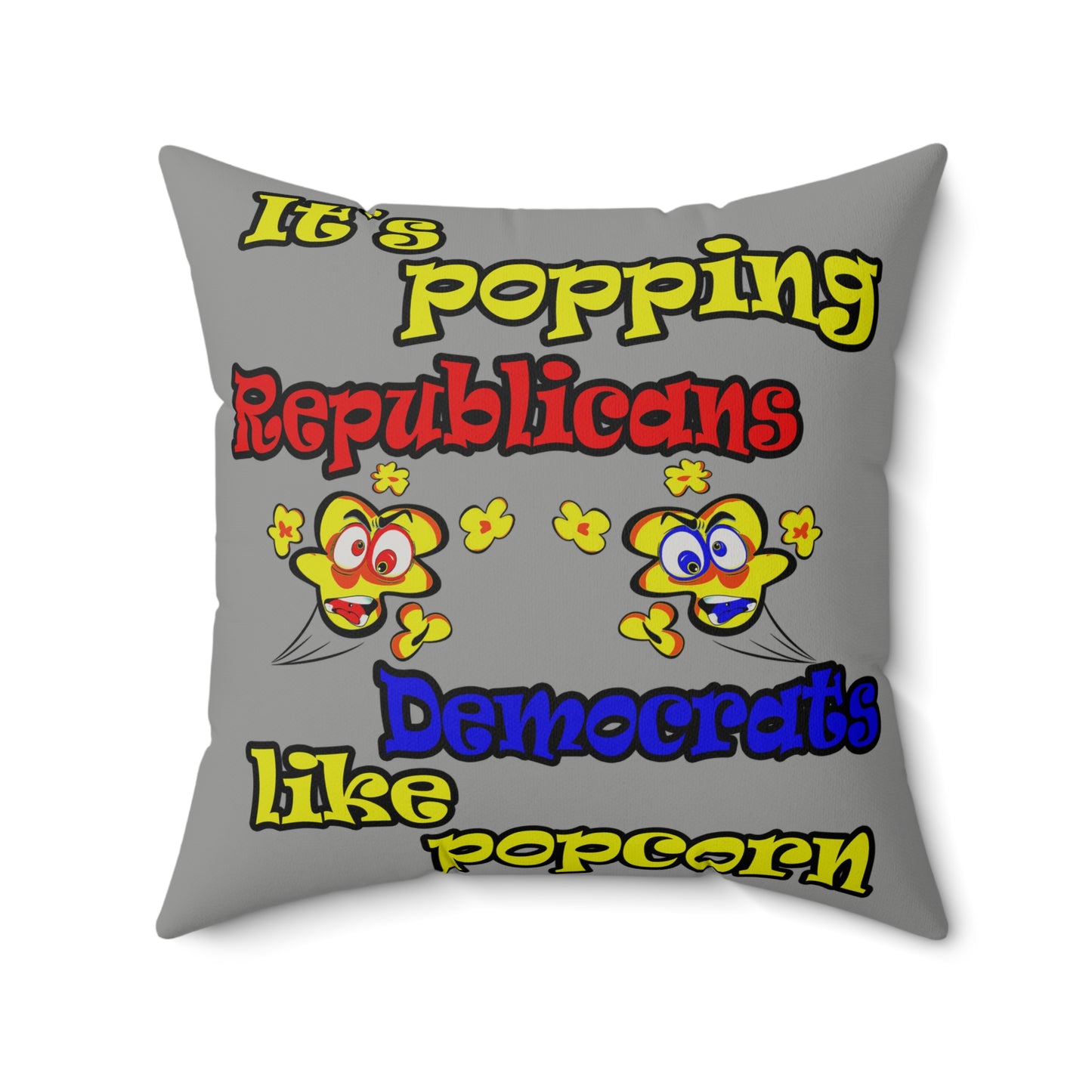 popping like popcorn - Faux Suede Square Pillow - (grey)