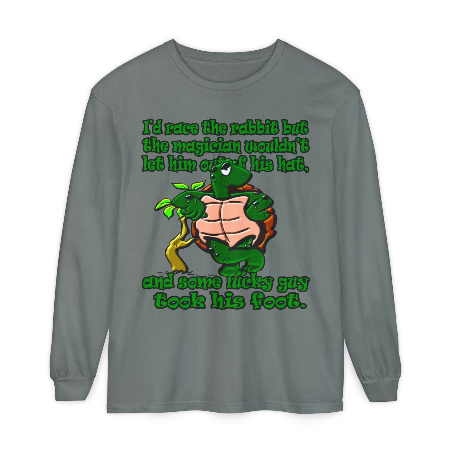 turtle race - Unisex Garment-dyed Long Sleeve T-Shirt