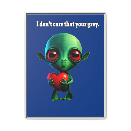 I don't care that your grey - framed canvas art (dark blue)