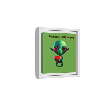 I don't care that your grey - framed canvas art (green)