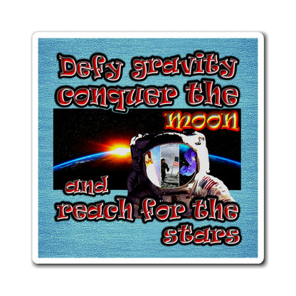 defy conquer reach - Magnets - (faded blue)