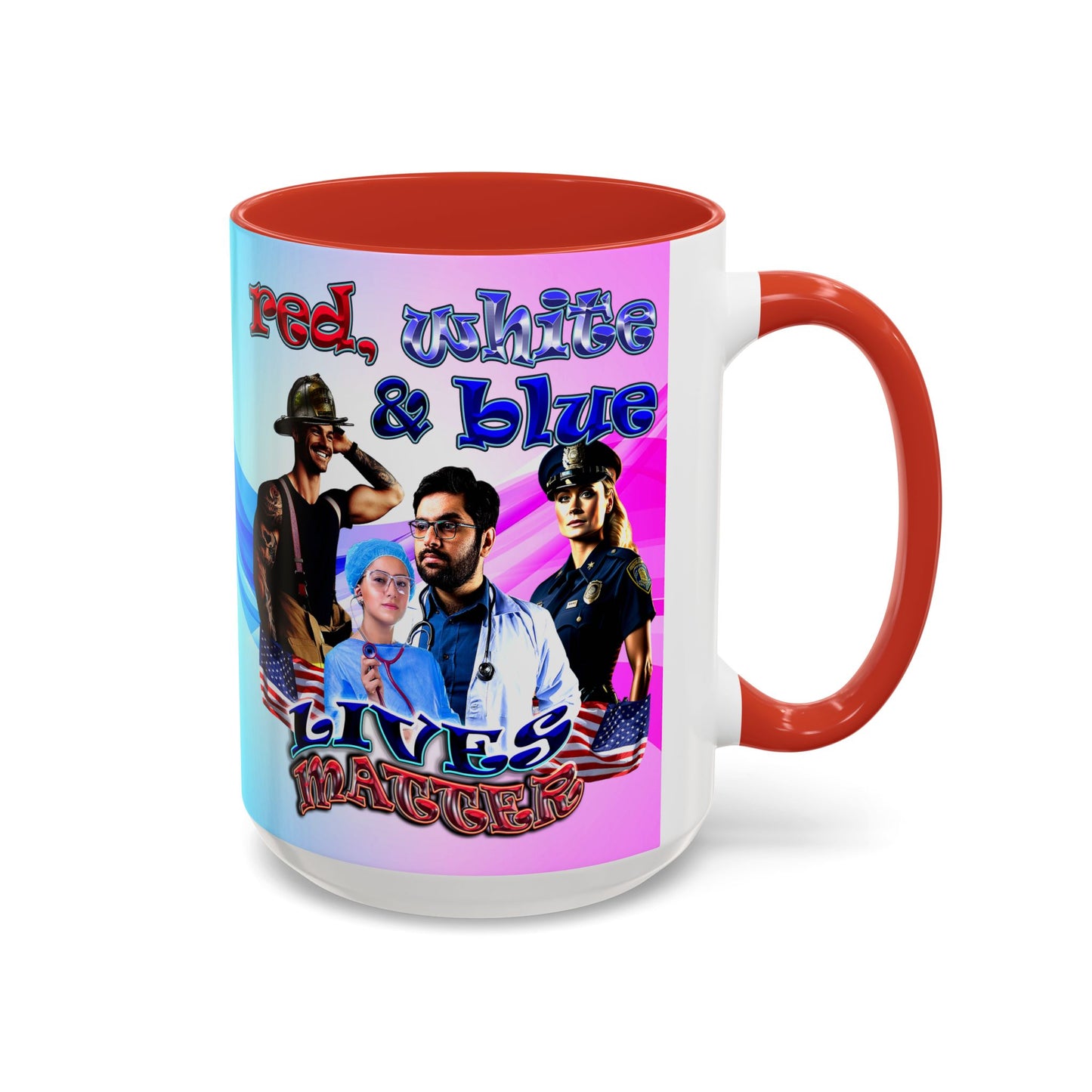 rw&b lives matter - Accent Mug (light blue-pink wave)