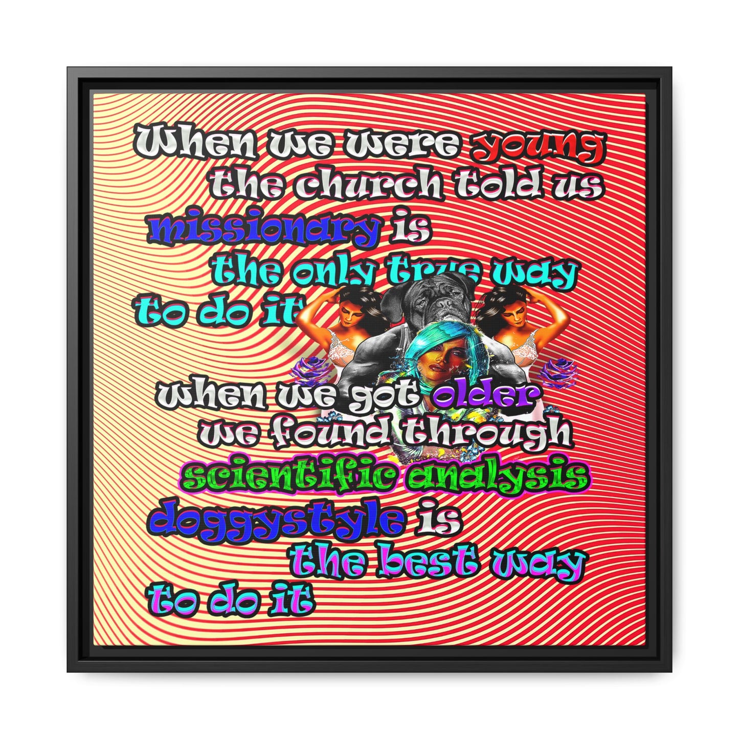 doggystyle - framed canvas art (yellow-orange wave)