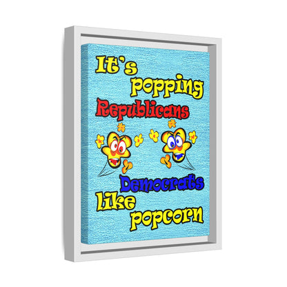 popping like popcorn - framed canvas art (faded dark blue)