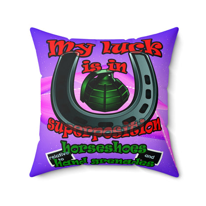 my luck - Faux Suede Square Pillow - (purple-pink wave)