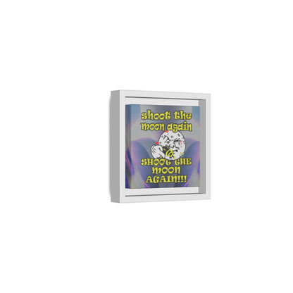shoot the moon again - framed canvas art (grey-pink wave)