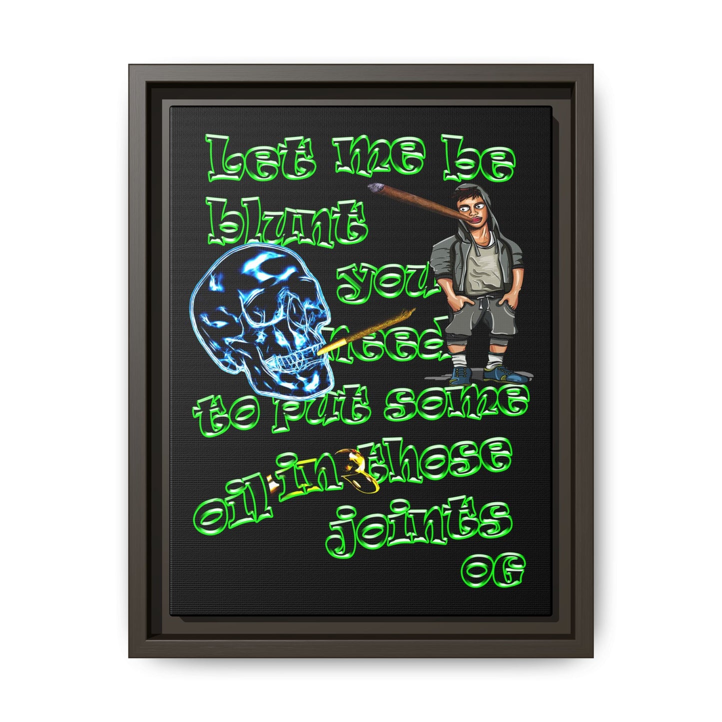 og - framed canvas art (black)