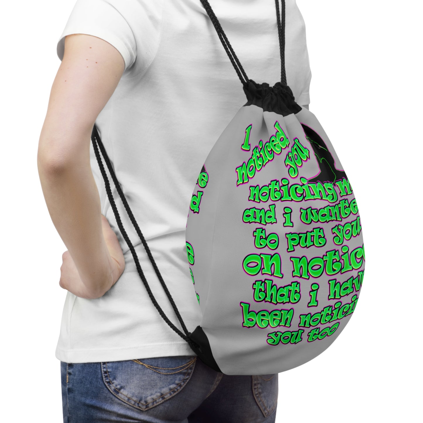 noticed you noticing - Drawstring Bag (light grey)