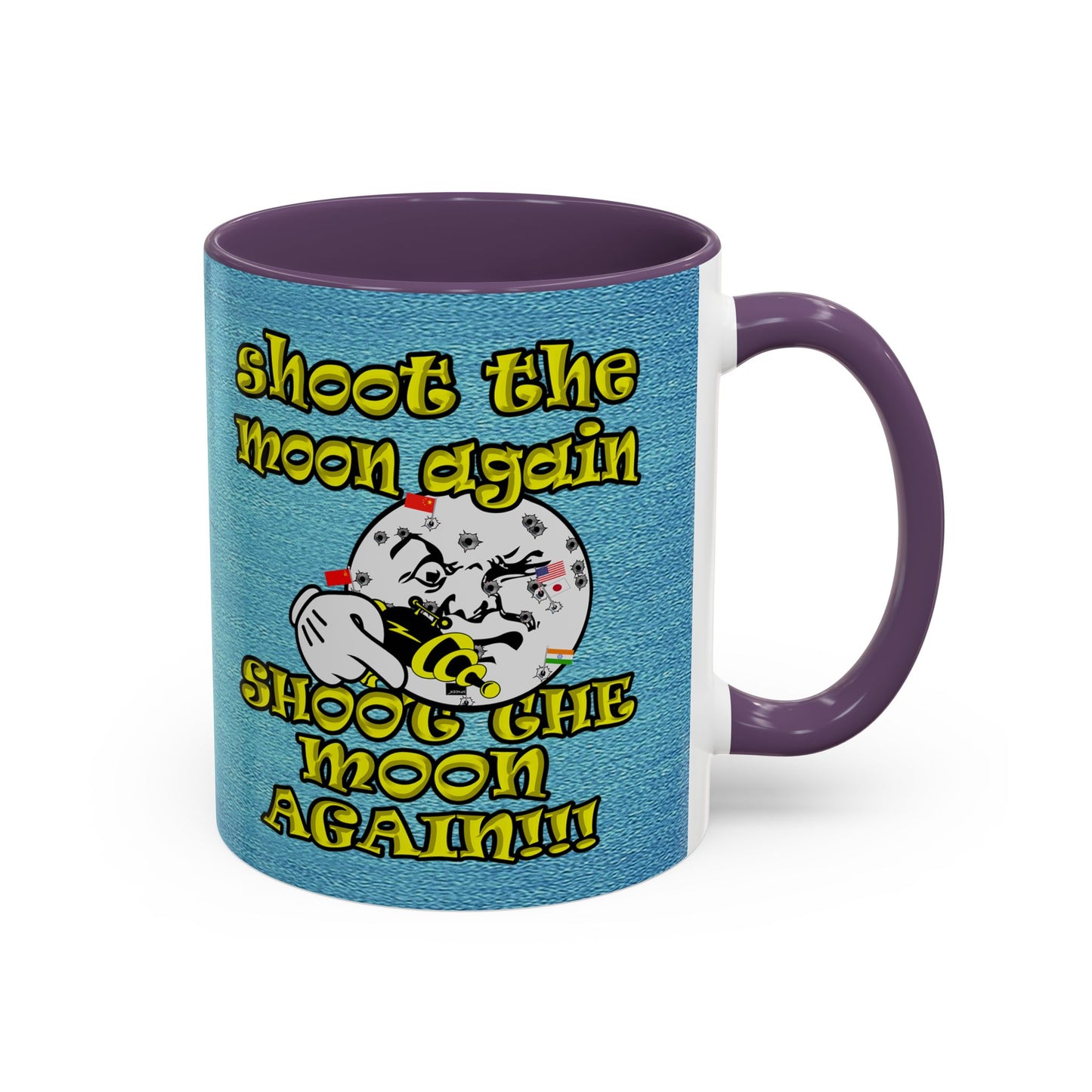 shoot the moon again - Accent Mug (faded blue)