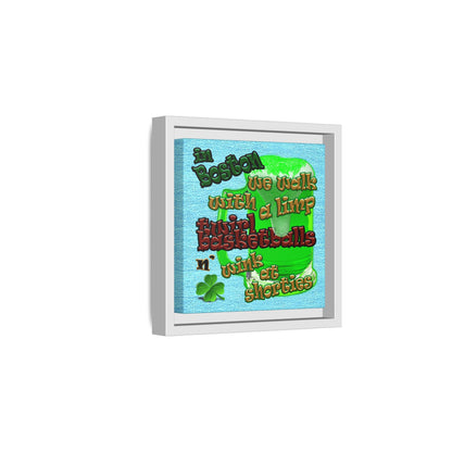 celtics logo - framed canvas art (faded blue)
