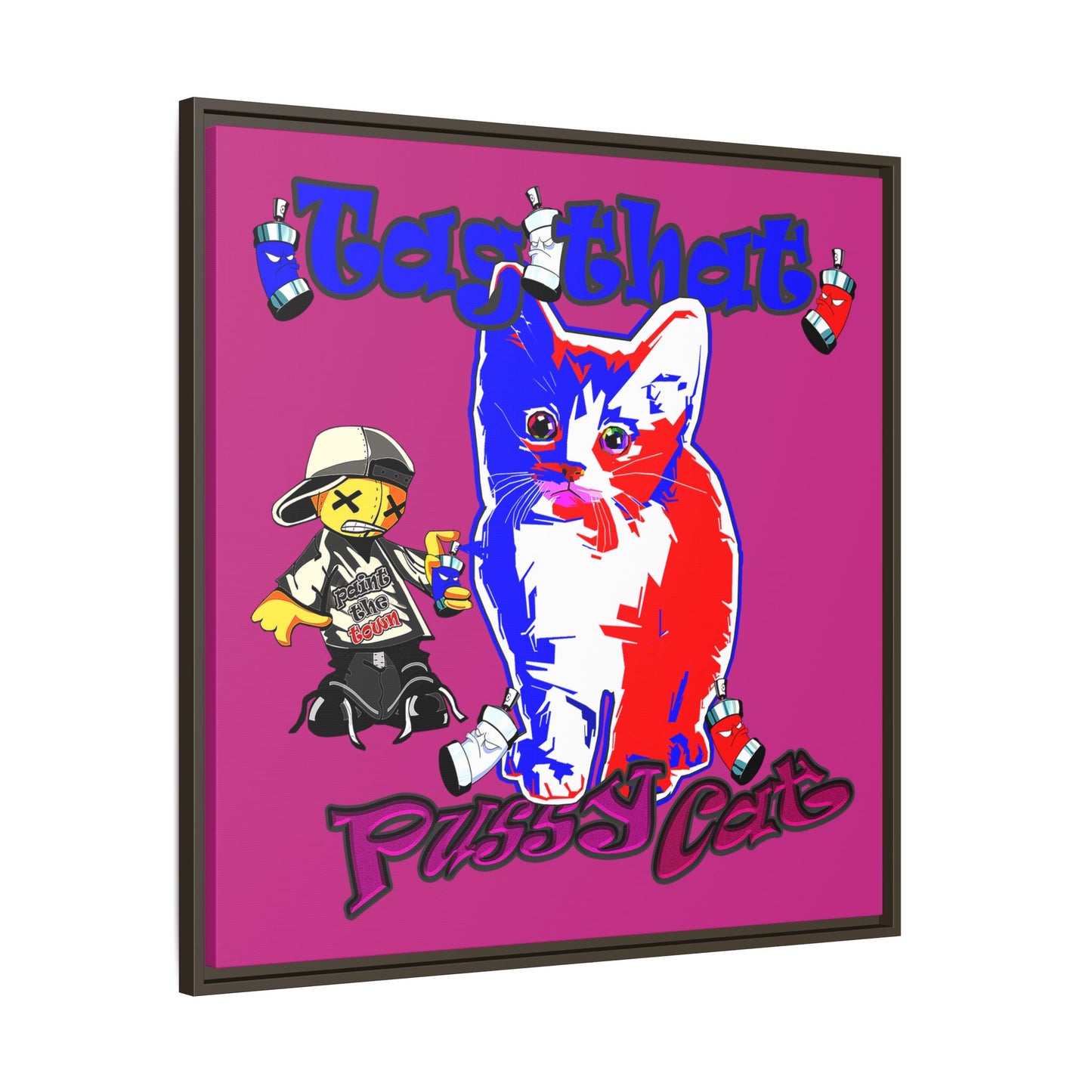 tag that - framed canvas art (pink)