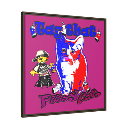 tag that - framed canvas art (pink)