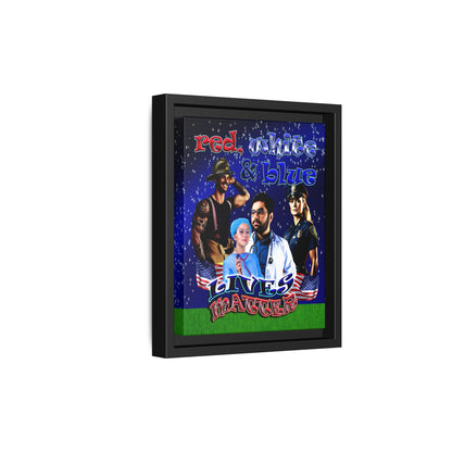 rw&b lives matter - framed canvas art ('snoops' background)