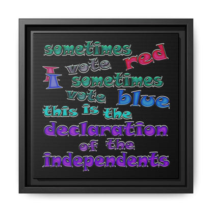 declaration of the independents - framed canvas art (black)