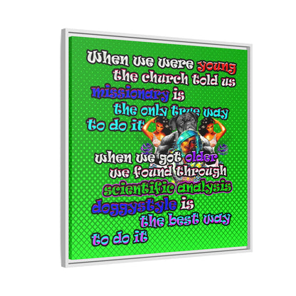 doggystyle - framed canvas art (logo green)
