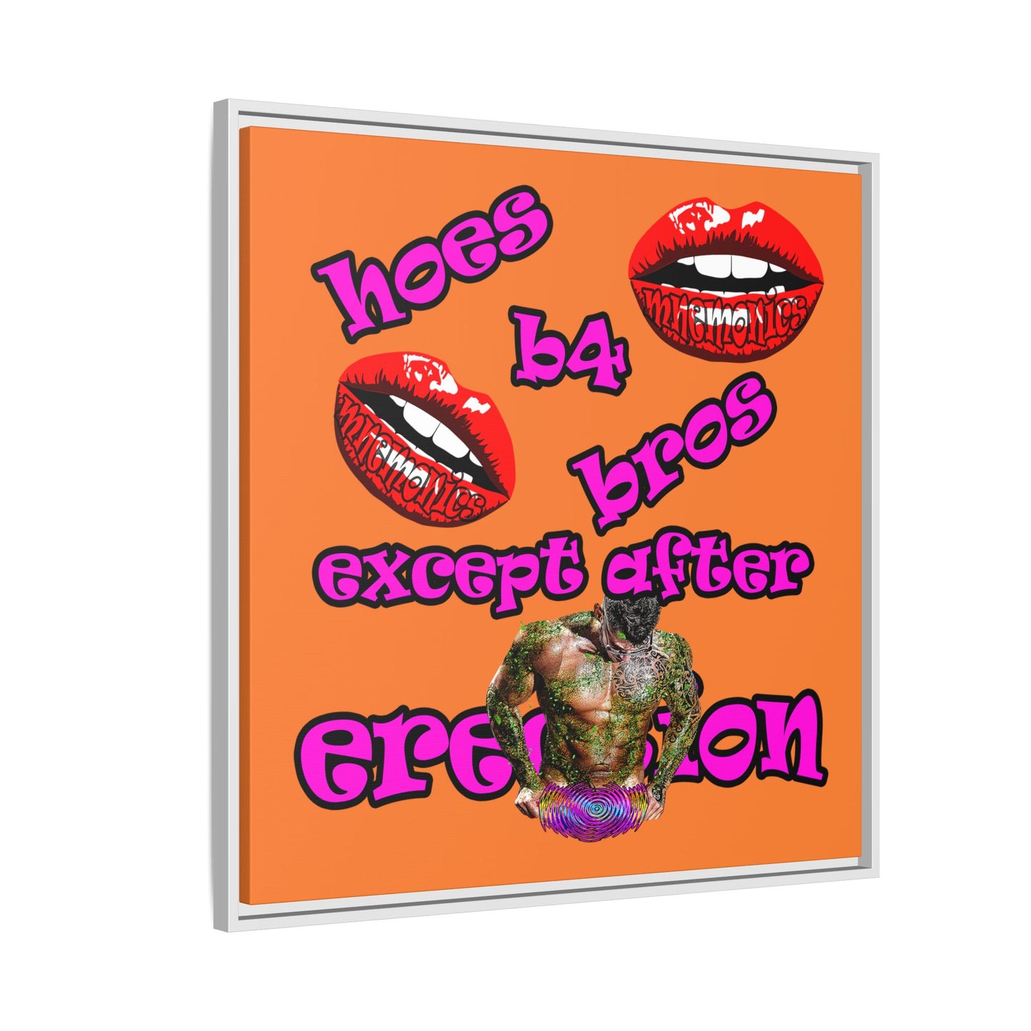 hoes b4 bros - framed canvas art (crusta)