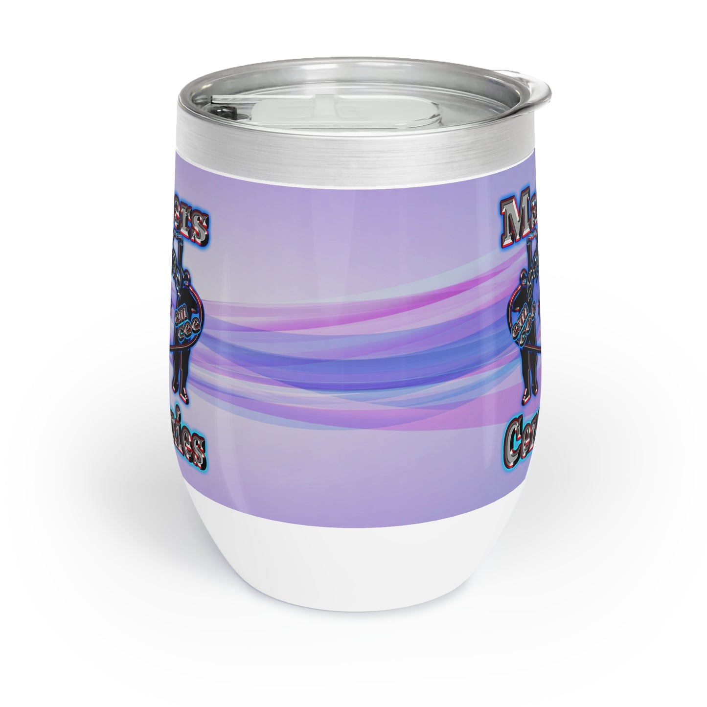 em cee squared - Chill Wine Tumbler (light blue-pink wave)