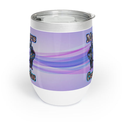 em cee squared - Chill Wine Tumbler (light blue-pink wave)