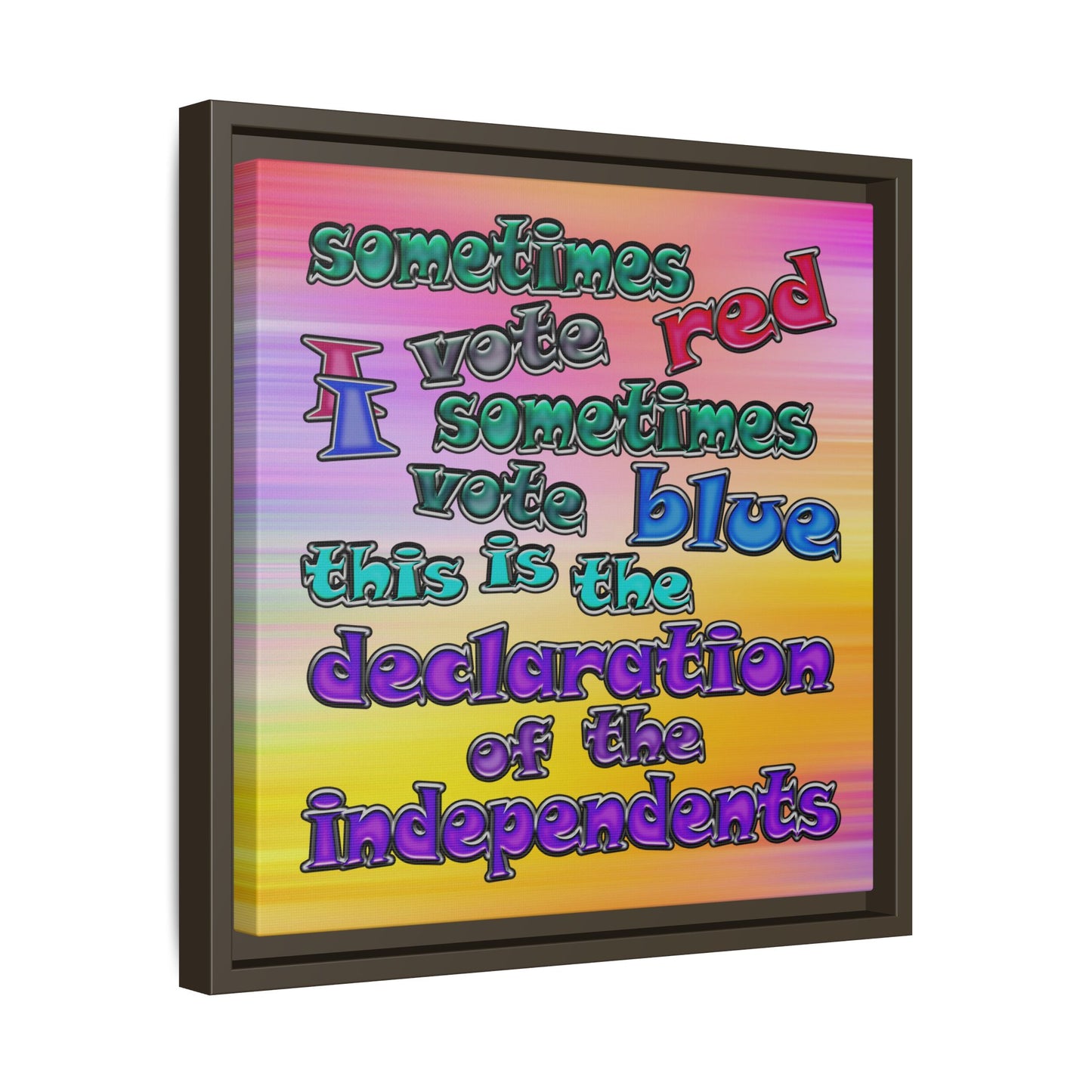 declaration of the independents - framed canvas art (color blur)