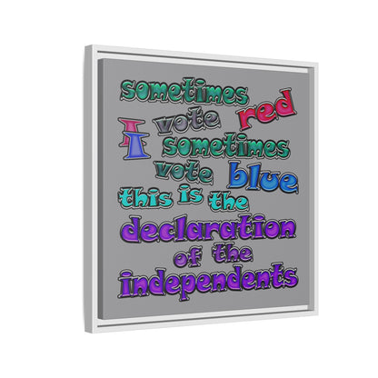 declaration of the independents - framed canvas art (grey)