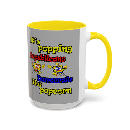 popping like popcorn - Accent Mug (light grey)