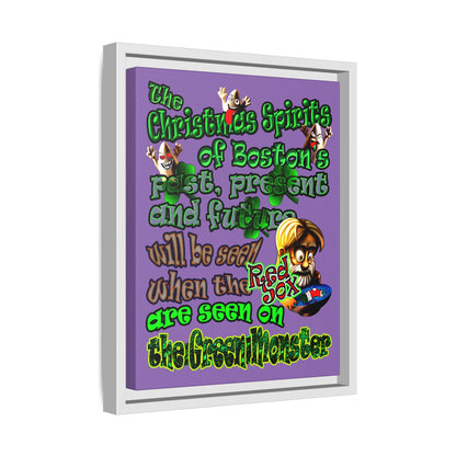 christmas spirits of boston - framed canvas art (light purple)